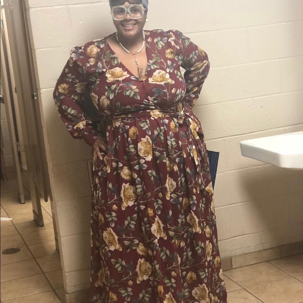 Burgundy maxi dress